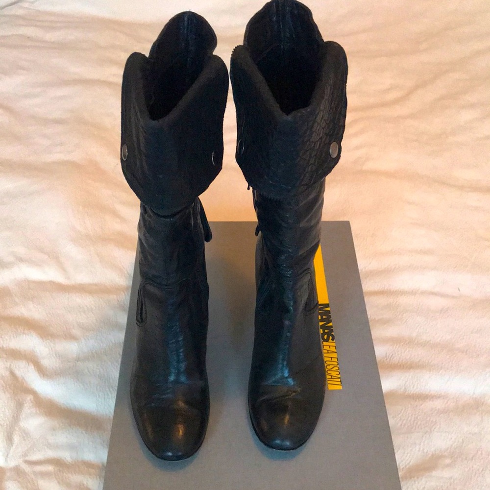 Black leather boot
